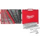 Milwaukee 3/8 in. Drive SAE/Metric Ratchet and Socket Mechanics Tool Set with SAE/Metric Flex-Head Combination Wrenches (86-Piece) 48-22-9008-48-22-9513-48-22-9413
