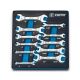 Capri Tools Metric and SAE Slim Mini Open End Wrench Set with Mechanic's Tray (11-Piece) CP11830-11MST