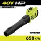RYOBI 40V HP Brushless Whisper Series 160 MPH 650 CFM Cordless Battery Leaf Blower (Tool Only) RY404014BTL