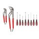 Milwaukee 6 in. and 10 in. Comfort Grip Straight Jaw Pliers Set with 8-Piece Screwdriver Kit with Square (10-Piece) 48-22-6330-48-22-2718