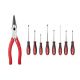Milwaukee 8 in. Comfort Grip Long Nose Pliers with 8-Piece Screwdriver Kit with Square 48-22-6101-48-22-2718