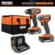 RIDGID 18V SubCompact Brushless 2-Tool Combo Kit with Drill/Driver, Impact Driver, (2) 2.0 Ah Batteries, Charger, and Tool Bag R97801