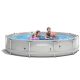 Costway 11.2 ft. x 11.8 ft. Oval 23.5 in. Metal Frame Pool Set with Pool Cover in Gray APSIA Certification GHMHSKU00661