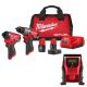 Milwaukee M12 FUEL 12-Volt Lithium-Ion Brushless Cordless Hammer Drill and Impact Driver Combo Kit (2-Tool) with Compact Inflator 3497-22-2475-20