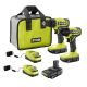 RYOBI ONE+ 18V Cordless 2-Tool Combo Kit with (2) 1.5 Ah Batteries, and Charger w/ 2.0 Ah Battery and Charger PCL1200K2-PSK005