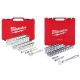 Milwaukee 1/4 in. Drive and 1/2 in. Drive SAE/Metric Ratchet and Socket Mechanics Tool Set (97-Piece) 48-22-9004-48-22-9010