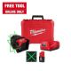 Milwaukee M12 12-Volt Lithium-Ion Cordless Green Cross Line and 4-Points Laser Level Kit 3624-21