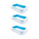 Intex Inflatable 8.5 ft. x 5.75 ft. x 1.75 ft. Rectangular Swim Center Family Pool for 2-3 Kids, Blue and White (3-Pack) 3 x 56483EP