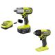 RYOBI ONE+ 18V Cordless 2-Tool Combo Kit with 1/2 in. Impact Wrench, 3/8 in. Impact Wrench, 4.0 Ah Battery, and Charger PCL265K1-PCL250B