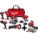 Milwaukee M18 FUEL 18-Volt Lithium-Ion Brushless Cordless Combo Kit (5-Tool) with 10 in Dual Bevel Sliding Compound Miter Saw 3697-25-2734-20