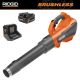 RIDGID 18V Brushless 130 MPH 510 CFM Cordless Battery Leaf Blower with 6.0 Ah MAX Output Battery and Charger R01601K