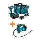 Makita 18V LXT Lithium-ion Brushless Cordless 2-Piece Combo Kit 3.0Ah with bonus 18-Volt LXT Lithium-Ion Cordless Inflator XT281S-DMP180ZX