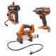RIDGID 18V Cordless 3-Tool Combo Kit w/ Brushless 1/2 in. Mid-Torque Impact Wrench, Grease Gun, & Digital Inflator (Tools Only) R92164SB2