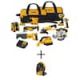 DEWALT 20V Max Cordless Combo Kit (10-Tool) and 20V MAX Jobsite Fan with (2) 20-Volt 2.0Ah Batteries, Charger & Bag and DCK1020D2WCE512