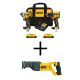 DEWALT ATOMIC 20-Volt MAX Lithium-Ion Cordless Combo Kit (2-Tool) and Reciprocating Saw with (2) 2Ah Batteries, Charger and Bag DCK225D2WCS380B