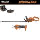 RIDGID 18V Brushless 22 in. Cordless Hedge Trimmer and Cordless Pruner with 2.0 Ah Battery and Charger R01401K-PRN