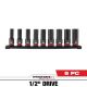 Milwaukee SHOCKWAVE 1/2 in. Drive Metric Deep Well 6 Point Impact Socket Set (9-Piece) 49-66-7032