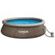 Funsicle QuickSet Ring Top Designer 12 ft. Round 36 in. Deep Inflatable Pool, Brown Basketweave P1N01236A