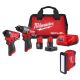 Milwaukee M12 FUEL 12-Volt Lithium-Ion Brushless Cordless Hammer Drill and Impact Driver Combo Kit w/M12 ROVER Service Light 3497-22-2367-20