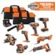 RIDGID 18V Cordless 8-Tool Combo Kit with 2.0 Ah Battery, 4.0 Ah Battery, and Charger R96358
