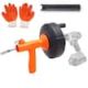 VEVOR Drain Auger 25 ft. Pipe Snake Auto Feed Clog Remover with Drill Attachment Hose Gloves for Kitchen Bathroom Plumbing JXKSC25FT14IN9TZMV0