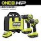 RYOBI ONE+ HP 18V Brushless Cordless Compact 1/2 in. Drill and Impact Driver Kit with (2) 1.5 Ah Batteries, Charger, and Bag PSBCK102K2