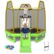 Gymax 7 ft. Kids Recreational Trampoline w/Ladder & Slide Ocean Ball Indoor Outdoor ASTM Green GYM11674