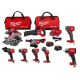 Milwaukee M18 FUEL 18V Lithium-Ion Brushless Cordless Combo Kit (7-Tool) with 1/2 in. & 3/8 in. Impact Wrenches 3697-27-2854-20-2962-20