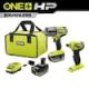 RYOBI ONE+ HP 18V Brushless Cordless 1/2 in. High Torque Impact Wrench Kit w/ (2) 4.0 Ah Batteries, Charger, & Die Grinder PBLIW01K2-PSBDG01B