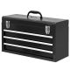 Big Red 3 Drawer 20 in. Metal Tool Box Portable Steel Tool Chest with Metal Latch Closure for Garage, Home and Workbench, Black ANTBD133-XT