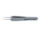 KNIPEX 3.75 in. Premium Stainless Steel Precision Tweezers-Needle-Point Tips-ESD Rubber Handles 92 21 13 ESD
