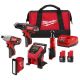 Milwaukee M12 12V Lithium-Ion Cordless Combo Kit with Two 2.0Ah Batteries, Charger and Bag (5-Tool) 2494-25