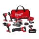 Milwaukee M18 FUEL 18-Volt Lithium-Ion Brushless Cordless Combo Kit (5-Tool) with (4) Batteries, 1 Charger 1 Tool Bag 3697-25-48-11-1865