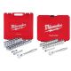 Milwaukee 1/2 in. and 1/4 in. Drive SAE/Metric Ratchet/Socket Mechanics Tool Set (72-Piece) 48-22-9010-48-22-9044