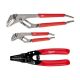Milwaukee 6 in. and 10 in. Straight-Jaw Pliers Set with 10-24 AWG Compact Dipped Grip Wire Stripper and Cutter (3-Piece) 48-22-6330-48-22-3043