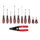 Milwaukee Screwdriver Set with 10-24 AWG Compact Dipped Grip Wire Stripper and Cutter (11-Piece) 48-22-2710-48-22-3043