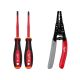 Milwaukee 1000-Volt Insulated Slim Tip Screwdriver Set with 12-16 AWG NM Dipped Grip Wire Stripper and Cutter (3-Piece) 48-22-2207-48-22-3081
