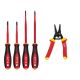 Milwaukee 1000V Insulated Slim Tip Screwdriver Set with 1000V Insulated 10-20 AWG Wire Stripper and Cutter (5-Piece) 48-22-2219-48-22-2214
