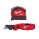 Milwaukee Compact Auto Lock 25 ft. SAE Tape Measure with 9 ft. Standout with FASTBACK 6-in-1 Folding Utility Knife 48-22-6825-48-22-1505