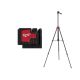 Milwaukee Green 100 ft. 3-Point Rechargeable Laser Level with Battery and Charger with 72 in. Adjustable Laser Level Tripod 3510-21-48-35-1411