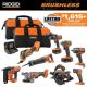 RIDGID 18V Brushless 9-Tool Combo Kit with 6.0 Ah and 2.0 Ah MAX Output Batteries and Charger R96267