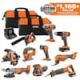 RIDGID 18V Cordless 10-Tool Combo Kit with 2.0 Ah Battery, 4.0 Ah Battery, Charger, and Tool Bag R96350