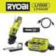RYOBI USB Lithium Glue Pen Kit with 2.0 Ah USB Lithium Battery, Charging Cable, and USB Lithium 3-Port Charger FVH56K-FVCH01