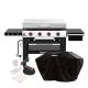 Nexgrill Daytona 4-Burner Propane Gas Grill 36 in. Flat Top Griddle in Black with Cover and Smash Burger Set Bundle 300-10104