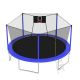 14 ft. Outdoor Recreational Trampoline with Basketball Hoop Enclosure Net and Ladder for Kids and Adults, Blue LM-W1163120240