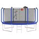 Boosicavelly 12 ft. Blue Galvanized Anti-Rust Outdoor Round Trampoline with Basketball Hoop and Enclosure Net BOMERTP55-BL