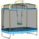 Zeus & Ruta 6.9 ft. Kids Trampoline with Enclosure, Swing, Gymnastics Bar in Light Blue W0321-TKLB