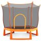Miscool Ami 5 ft Orange Lotus Shape Toddlers Trampoline with Safety Enclosure Net and Ocean Ball Mini Trampoline for Kids TPYCH10Y0AAG