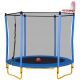 Miscool 65 Inch Blue Toddlers Trampoline With Enclosure, Basketball Hoop and Ball , Indoor & Outdoor Mini Trampoline for Kids TPYCH10Y8AAC