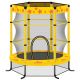Miscool Ami 4.5 ft Yellow Toddlers Trampoline with Safety Enclosure Net, Indoor & Outdoor Mini Trampoline for Kids TPYCH10Y1AAL